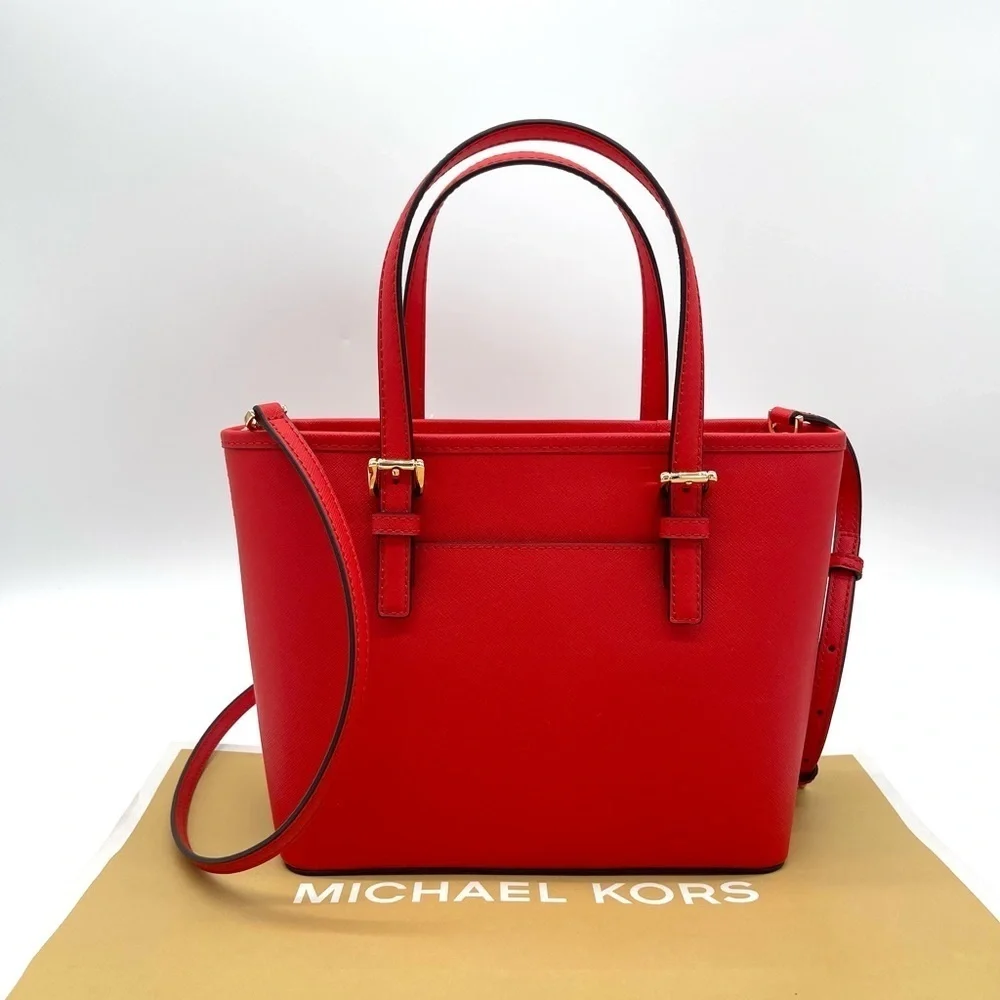 Michael Kors Extra Small To Zip Tote Bag Red/Gold